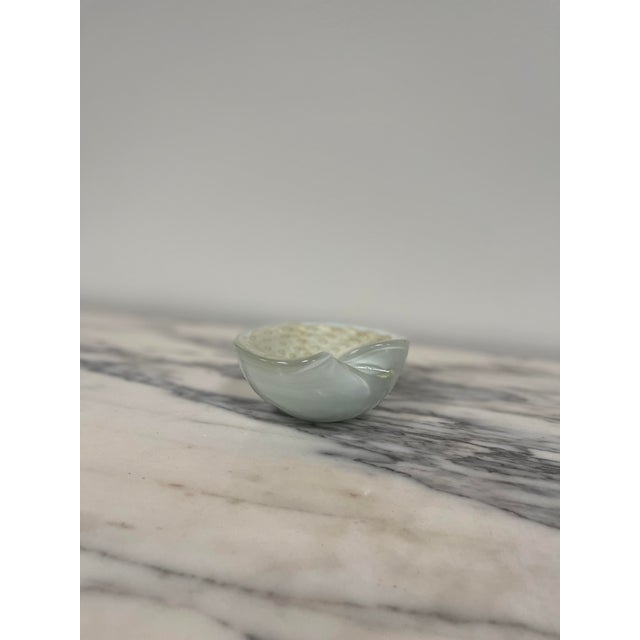 Vintage Murano Styled Bullicante Gold Flake Art Glass Mid Century Ashtray For Sale - Image 12 of 12