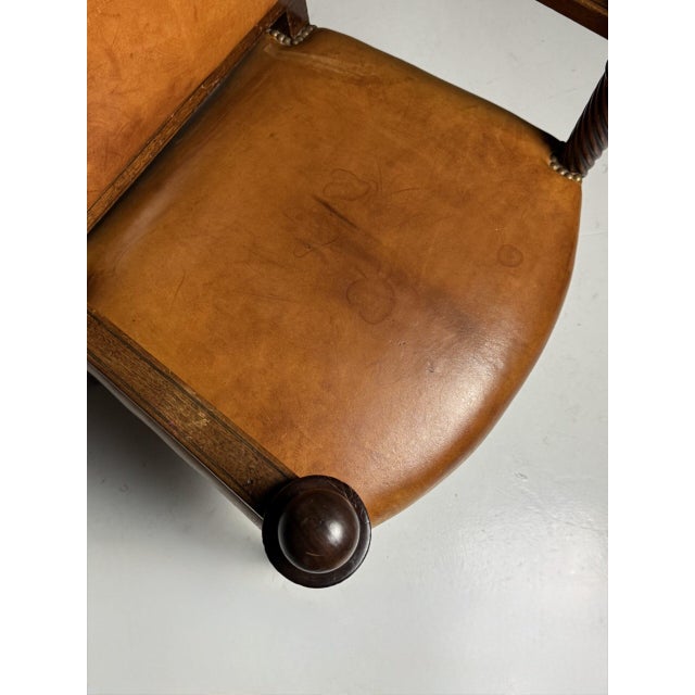 French Armchair in Leather, 19th Century For Sale - Image 9 of 18