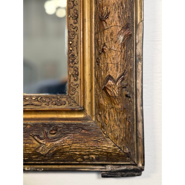 French Antique French Faux Bois Gilt Louis Philippe Mirror For Sale - Image 3 of 11
