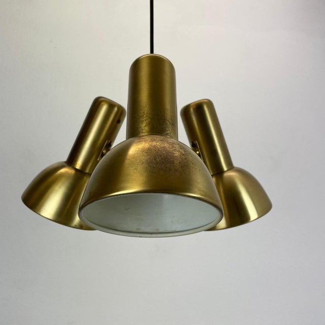 Brass 3-Spot Hanging Light by Koch and Lowy for OMI Lighting, Germany, 1970s For Sale - Image 6 of 18