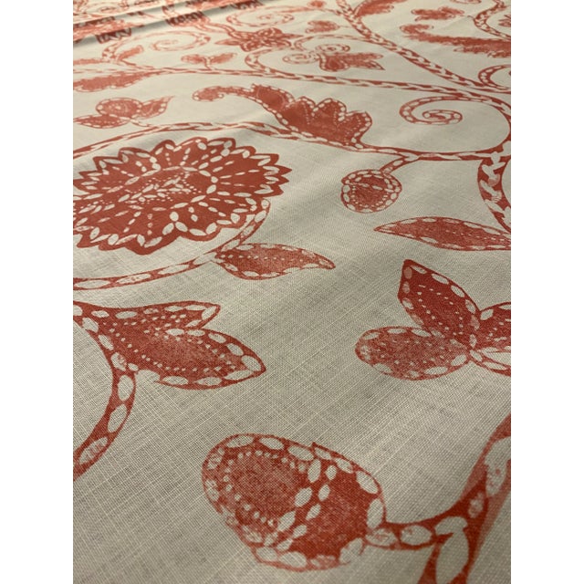Osborne & Little Nina Campbell's "Kylemore" Coral Large Scale Floral & Vine Fabric - 3 Yards For Sale - Image 4 of 9