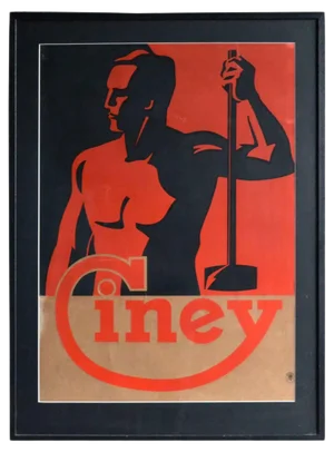 Art Deco Belgian Black and Red Ciney Ovens Poster, 1920s