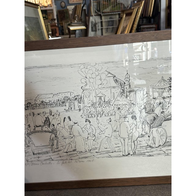 Mario Cortiello, La festa del patrono, 1960s, Lithograph For Sale - Image 10 of 11