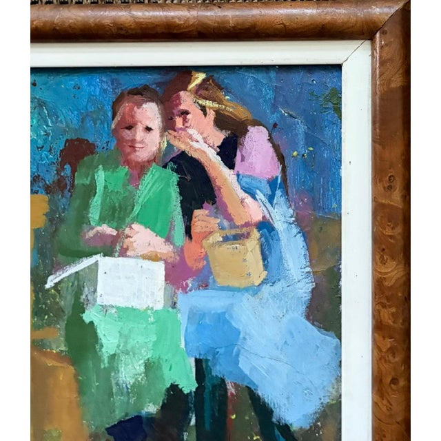 Mid 20th Century American Painter Ted Jaslow Painting - The Secret - Signed For Sale - Image 5 of 8
