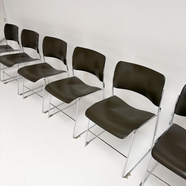 This is the 40/4 stacking chair by American designer David Rowland for HOWE. It is one of the most recognizable examples...