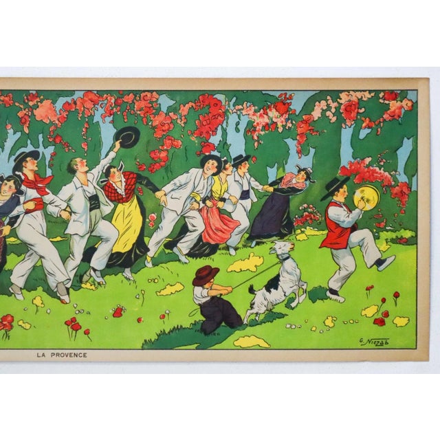 Art Deco 1930s French Art Deco Travel Poster, La Provence (Horizontal Panel) For Sale - Image 3 of 3