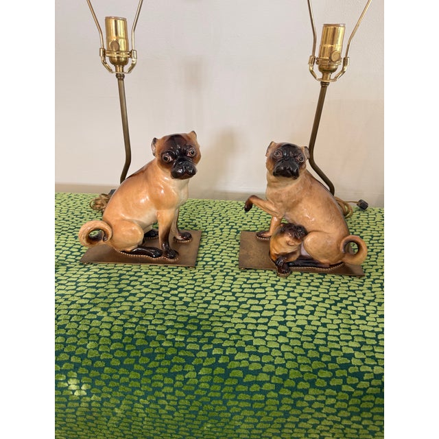 Meissen Porcelain Pair Meissen Porcelain Pug Dogs & One With Child For Sale - Image 4 of 11
