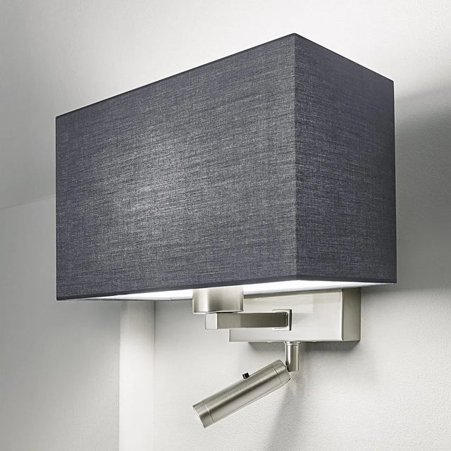 Brushed Nickel Wall Light With Shade For Sale - Image 4 of 4