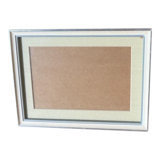 Professional Vintage Art Frame | Wood Painted in Silver, Cream, and Pale Blue For Sale