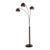 Original 1962 Triplet 3 Light Arc Floor Lamp - Black Nickel, Black Marble Base, Dimmer Switch For Sale