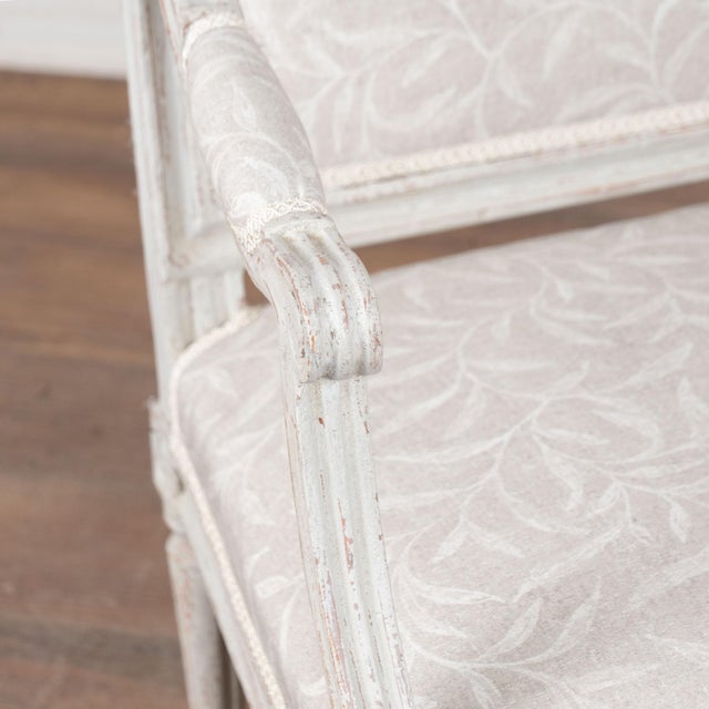 Pair, 19th Century Swedish Gustavian Gray Painted Armchairs For Sale - Image 9 of 18