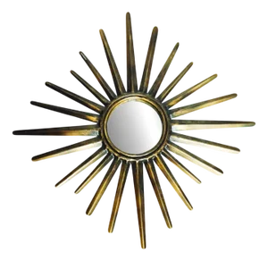 Vintage Golden Sun Mirror with Elongated Rays