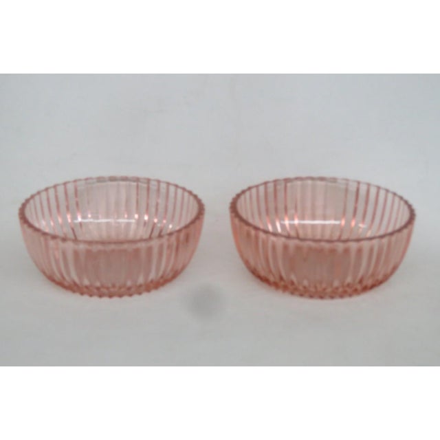 Glass 1930s Anchor Hocking Queen Mary Pair of 2 Berry Bowls Pink Depression Era Glass For Sale - Image 7 of 12