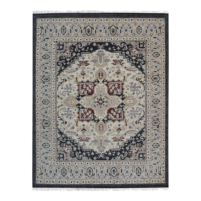 2'6"x12 Luxurious Beige Medallion Traditional Hand Knotted Wool Carpet Rug For Sale