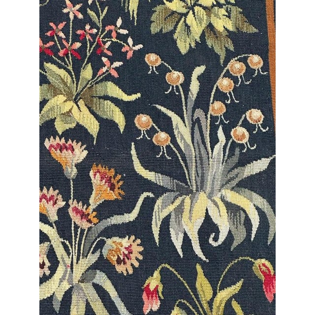 Mid-Century French Aubusson Tapestry Mille Fleurs, 1920s For Sale - Image 12 of 18