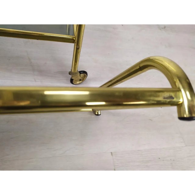 Vintage Gold Brass Bar Cart, 1960s For Sale - Image 11 of 17