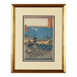 Mid 19th Century Japanese Woodblock Print Famous Views of the Sixty-Odd Provinces by Hiroshige