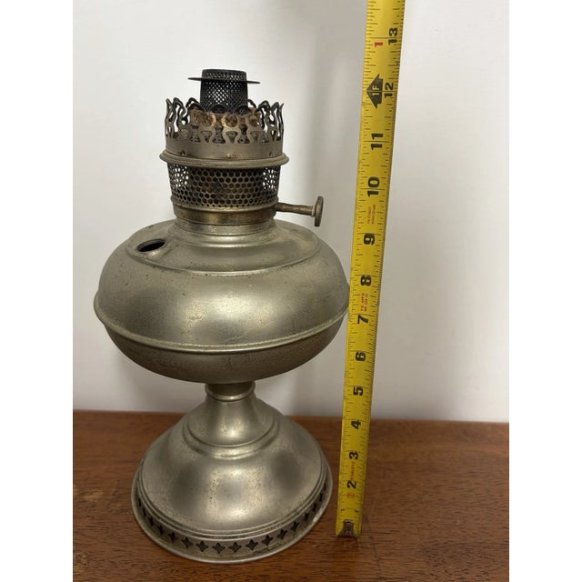 Antique Rayo Center Draft Kerosene Oil Lamp Nickel Plated Missing Tank Cap For Sale - Image 14 of 14