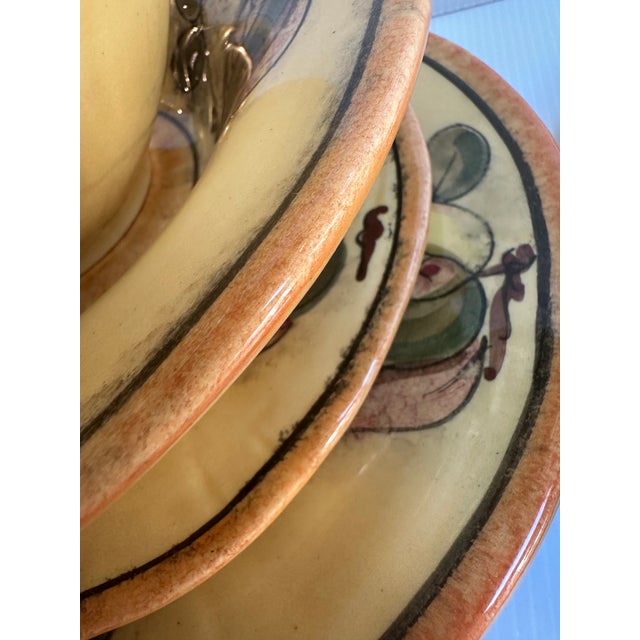 Hand Painted Five(5) Pieces Dinnerware Set for Two(2) "Pomegranate" by Arte Italica Made in Italy(10 Pc Set) For Sale - Image 13 of 18