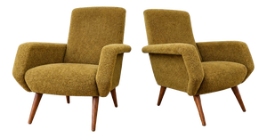Mid-Century Italian Armchairs, 1950s, Set of 2