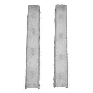 Pair of textured Murano glass sconces For Sale