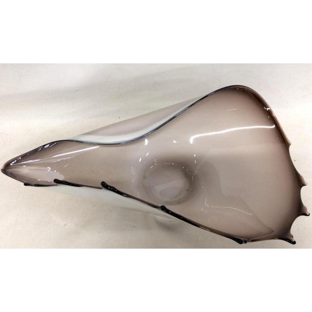 Cased Art Glass 17" Centerpiece Hand-Blown Nautical Conch Shell 3-Lb For Sale - Image 13 of 14