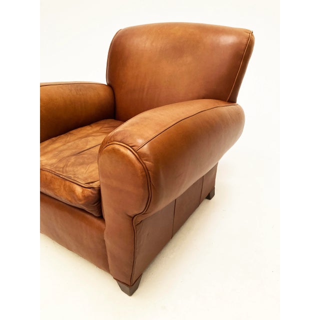 Mitchell Gold 1990s Mitchell Gold Tan Leather Club Chair For Sale - Image 4 of 11