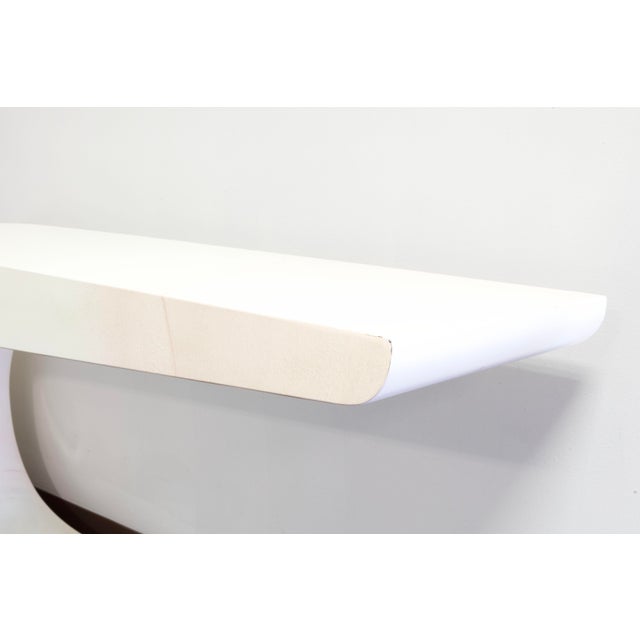 Pierre Cardin Pierre Cardin White Lacqured Waterfall Console Table For Sale - Image 4 of 6