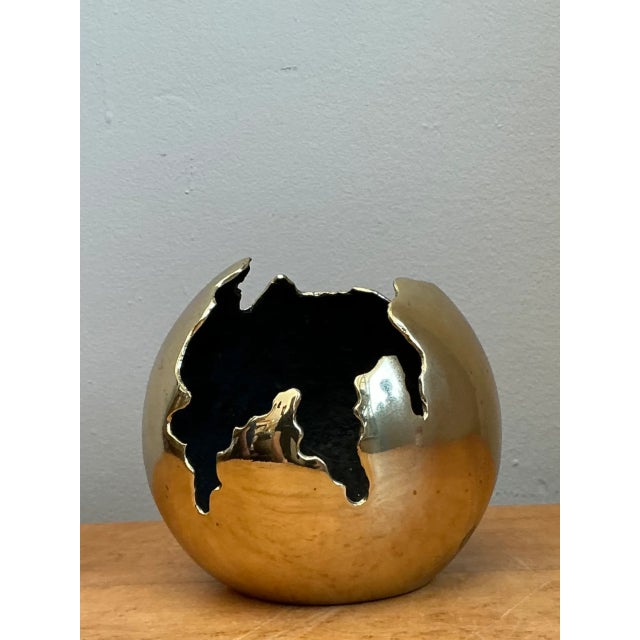 Vintage Brass Decorative Sphere For Sale - Image 4 of 12