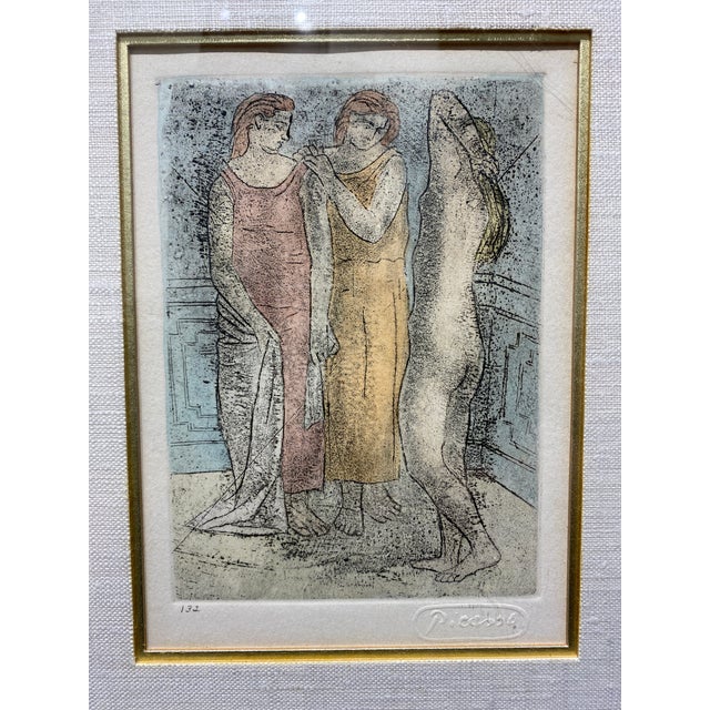 This is a beautiful etching from an original plate by Pablo Picasso (Spanish, 1881–1973), "Groupe de Trois Femmes,"...