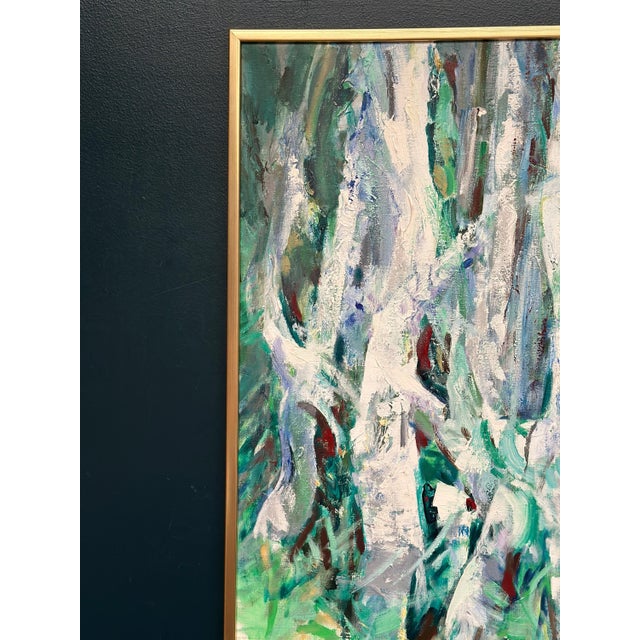 Mid-Century Modern Kurt Dejmo, Mountain Forest White, 1997, Oil on Canvas, Framed For Sale - Image 3 of 18