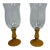 Glass Pedestal Hurricane Candleholders, Pair For Sale