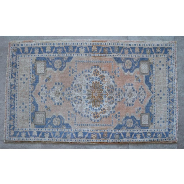1960s Vintage Hand Knotted Small Rug For Sale - Image 6 of 6