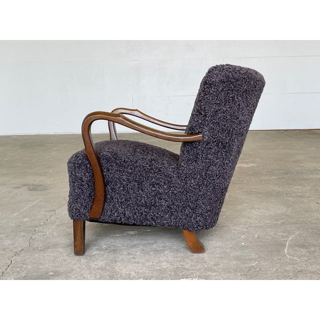 Danish Art Deco Lounge Chair in the style of Viggo Boesen, 1940s For Sale - Image 3 of 9