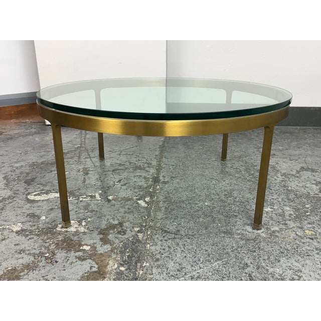 Contemporary Nicos Zographos Brass Coffee Table, Circa 1970's For Sale - Image 3 of 12