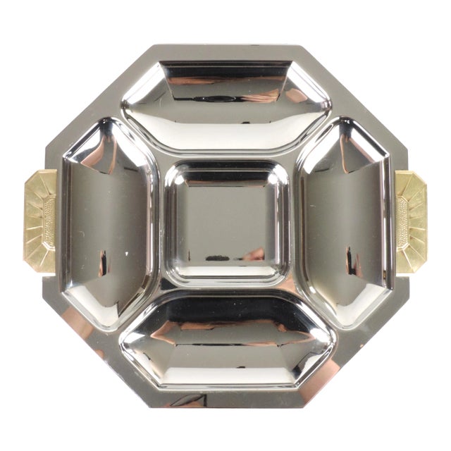 1980s Art Deco Jean Couzon Orfevre Divided Tray For Sale