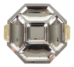 1980s Art Deco Jean Couzon Orfevre Divided Tray