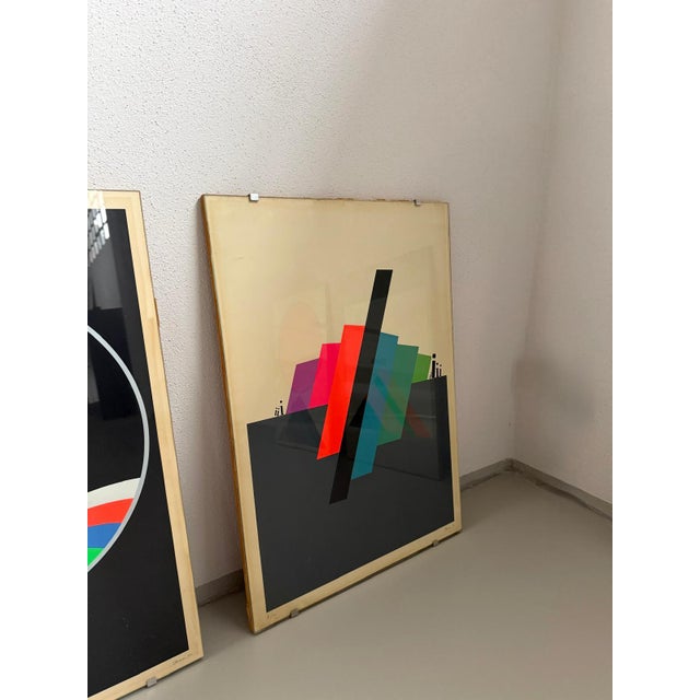 Eugenio Carmi, Untitled, 1970s, Glass, Wood and Paper, Lithograph, Set of 4 For Sale - Image 4 of 9