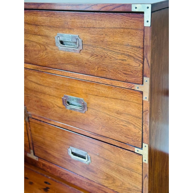 Midcentury Bernhardt Campaign Chest of Drawers and Nightstand Set of 2 For Sale - Image 9 of 10
