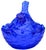 Spectacular playful midcentury heavy glass lidded bowl and centerpiece. Meticulously handblown in an elaborate playful...