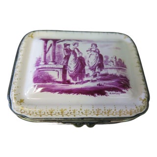 Vintage Porcelain Trinket Box For Sale