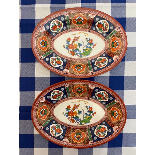 Plastic 2010 Koyo Melamine Small Oval Imari Plates - a Pair For Sale - Image 7 of 7