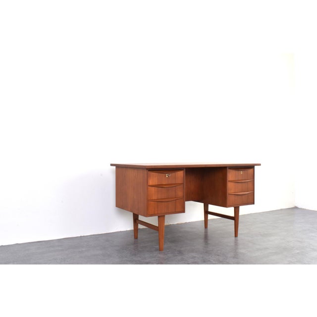 Mid-Century Modern Danish Teak Executive Desk, 1960s For Sale - Image 10 of 18