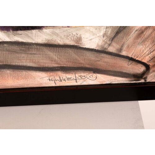 Brown Ray Spave Press Signed Contemporary Abstract Mixed Media Painting on Paper For Sale - Image 8 of 12