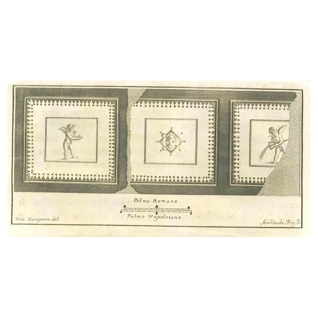 Vincenzo Campana, Still Life Fresco, Etching, 18th Century For Sale