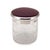 Antique 20th century english solid silver & cut crystal jar with purple guilloché enamel applied the lid. The etched glass...