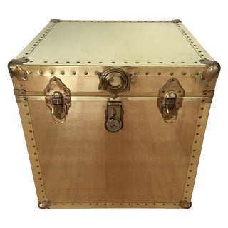 Brass Square Chest Trunk For Sale