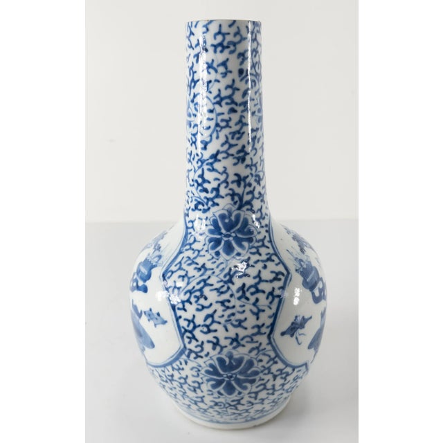 19th Century 19th Century Chinese Blue and White Chinoiserie Vase For Sale - Image 5 of 13