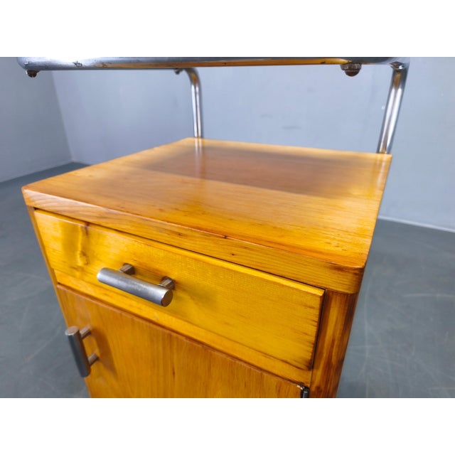 Bauhaus Chrome Tubular Nightstand with Glass Top, 1930s For Sale - Image 10 of 18