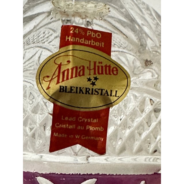 Vintage 20th Century Lead Crystal/ Bleikristall West Germany Red Flower Bell For Sale - Image 12 of 12